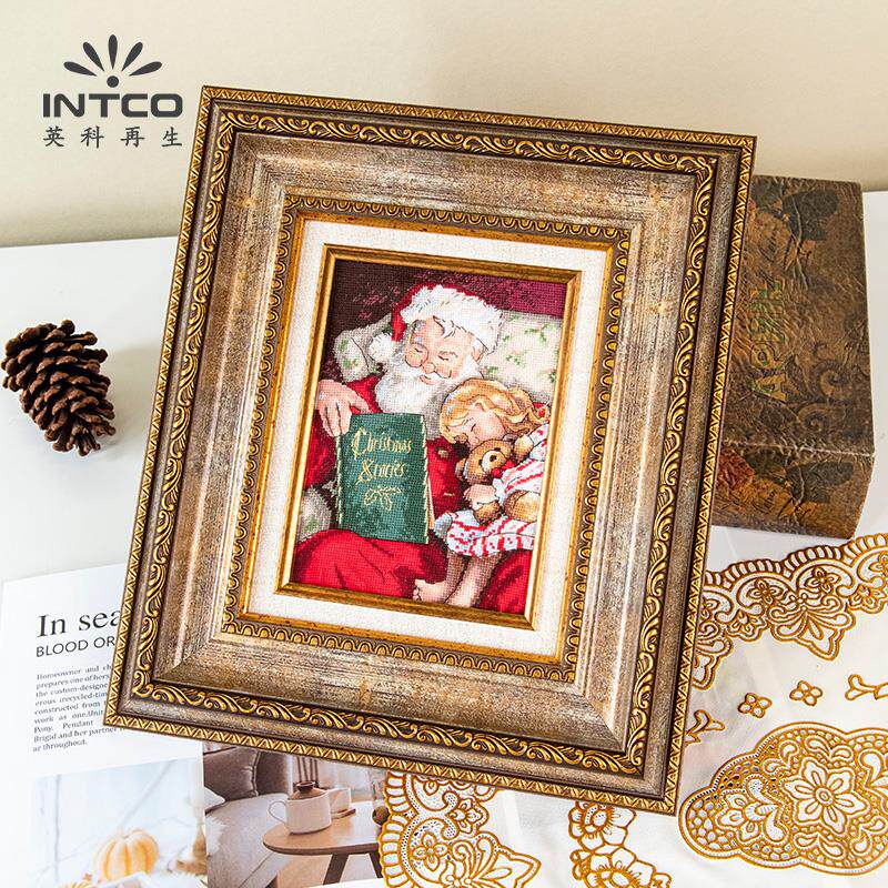 十字绣画框定做丝带绣装裱定制任意尺寸复古油画外框挂墙装饰框