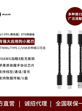 杰仕声闪电Lightning转type c苹果耳放转接线兼容山灵UA2艾巴索