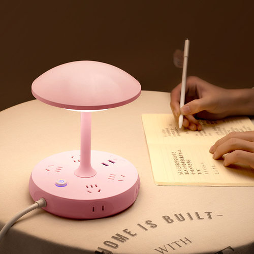 米款台灯卧室睡眠床头灯插座一体