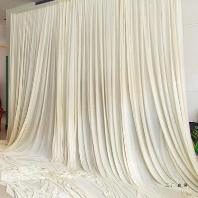 婚庆生日背景纱幔布幔舞台幕布帷幔牛奶丝弹力布幔幼儿园背景装饰