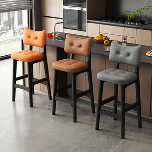 吧台椅实木高脚凳吧台凳子家用高脚椅收银岛台餐椅靠背餐桌高椅子