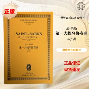 【正版】圣-桑斯第一大提琴协奏曲a小调 世界音乐院校教学总谱系列 湖南文艺出版社