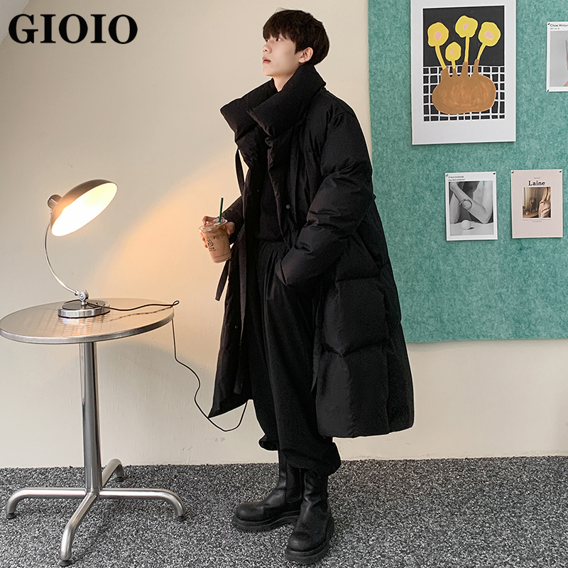 高级感过膝长裤羽绒棉服男士冬季