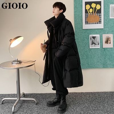 高级感过膝长裤羽绒棉服男士冬季