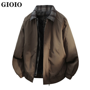 美拉德夹棉外套男冬季2025新款老钱风行政夹克男款加厚保暖棉服潮