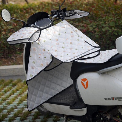 电动车挡风被夏季防晒罩薄款两件式小型电瓶机车防雨水夏天遮阳罩