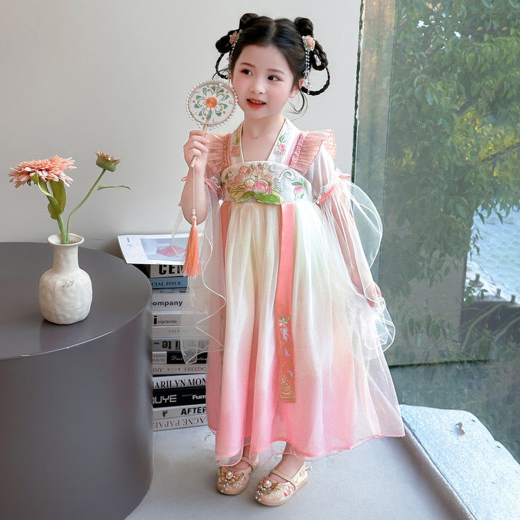 儿童汉服演出服小道童小酒馆胭脂妆国风古典舞蹈服公主连衣裙超仙