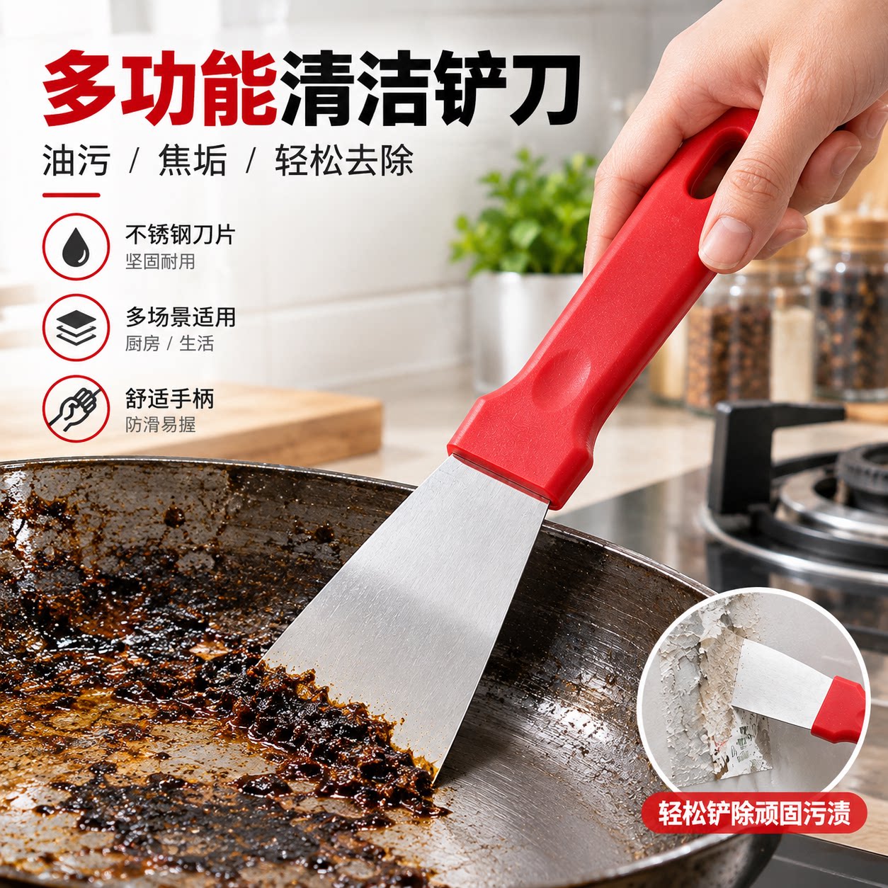 家用清洁铲刀不锈钢刮刀