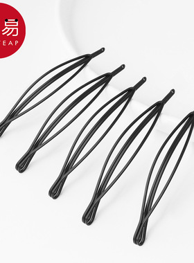 10Y发夹/一字夹AC1sq801-黑色侧边刘海发卡后脑勺碎发整理头饰盘
