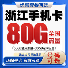 浙江杭州宁波台州移动手机电话卡不限速流量上网卡老人儿童号码卡