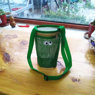 爆品户外网袋水杯旅行保护套矿泉水饮料斜跨背袋儿童水瓶套保温杯