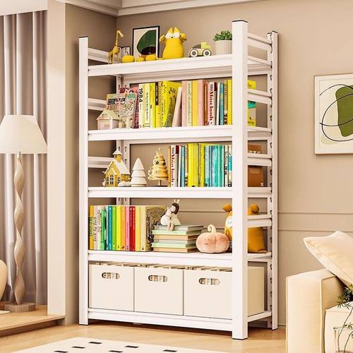 爆品钢制书架落地置物架家用铁艺儿童书籍收纳架客厅靠墙多层储物