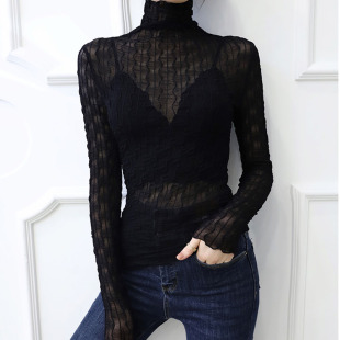 半高领内搭 新款 白月光心机蕾丝打底衫 洋气女2021冬装