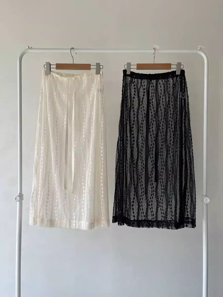 蕾丝半身裙叠穿网纱罩裙新款韩版