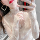 薄款 新款 高端纱衣裙子内搭网纱上衣 女2021年秋季 半高领蕾丝打底衫