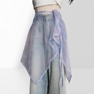 沙丘废土风不规则叠搭叠穿神器网纱裙帘沙滩罩裙一片式屁帘半身裙