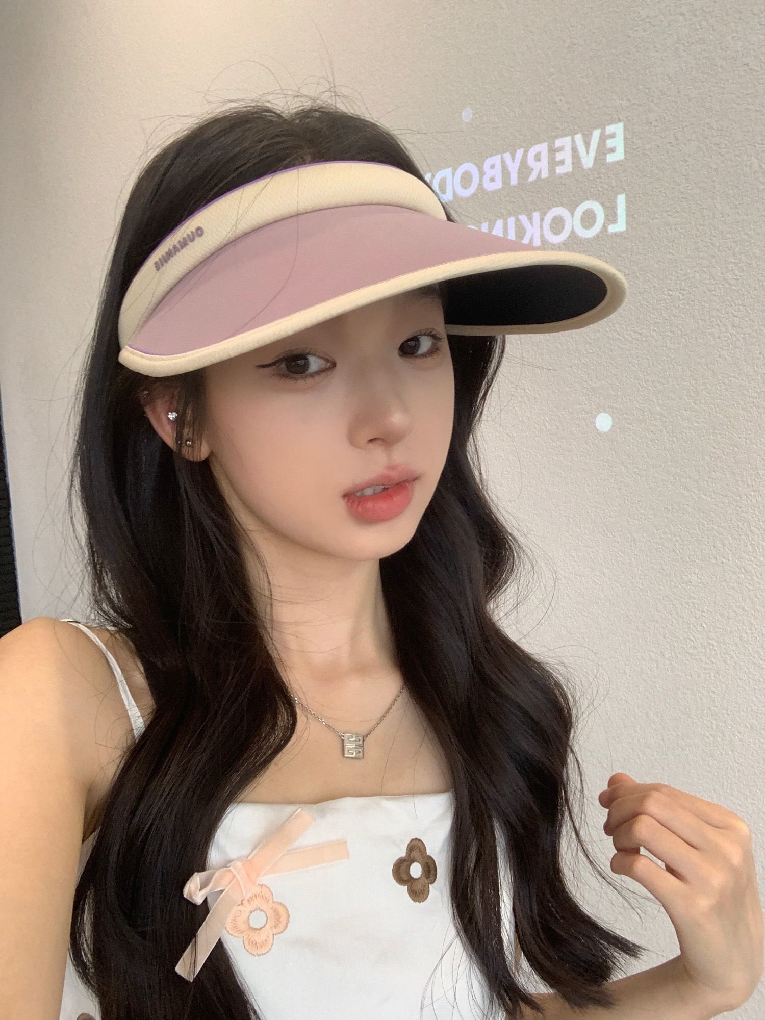 夏季纯欲冰丝防晒帽女uv空顶遮阳帽子遮脸骑车大帽檐太阳帽潮