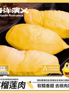 海洋演义金枕速冻榴莲果肉A级无核果肉冷冻锁鲜软糯香100g/盒*6盒