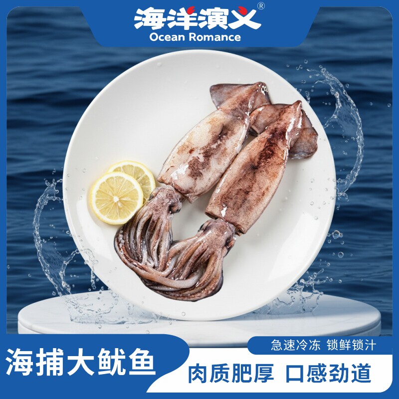 海洋演义海捕大鱿鱼650g/包/2包