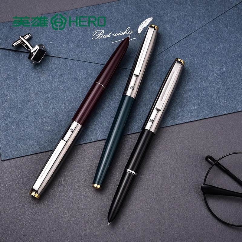 英雄特细尖中小学生书写练字钢笔