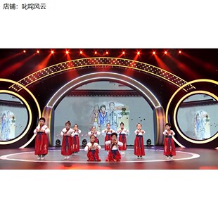 口才演出服女童口才表演服装男童中国风儿童中华孝道儿童朗诵汉服