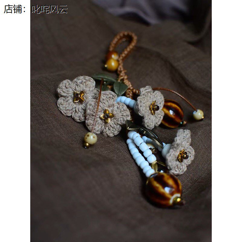 高级感帆布包文艺风包包挂件女精致轻奢小众旗袍压襟挂饰高端气质