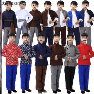 儿童农民百姓成人马褂刘胡兰演出服平民村姑村民话剧合唱表演服