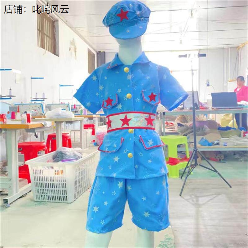 儿童小红军演出服男女学生八路军抗战红歌合唱六一洋派舞蹈表演服