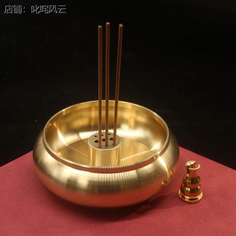 插香固定器纯铜钵式香炉