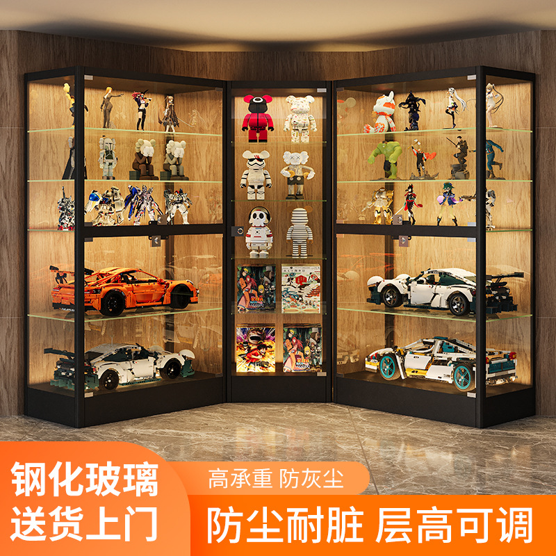 手办柜透明玻璃柜带门收纳置物架