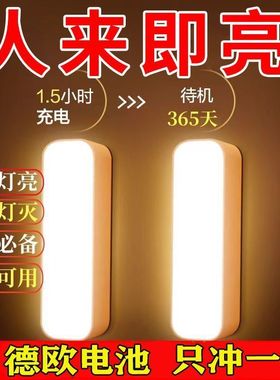 小夜灯全自动超亮厕所楼道宿舍家用新款人体智能感应灯走廊不插电
