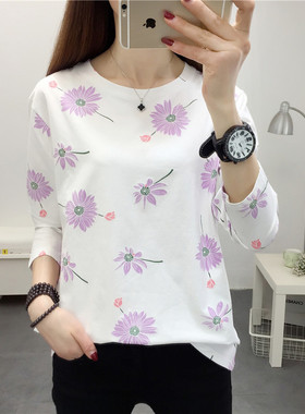 小雏菊长袖体恤女2024早秋薄款百搭显瘦超火cec时尚打底衫女上衣