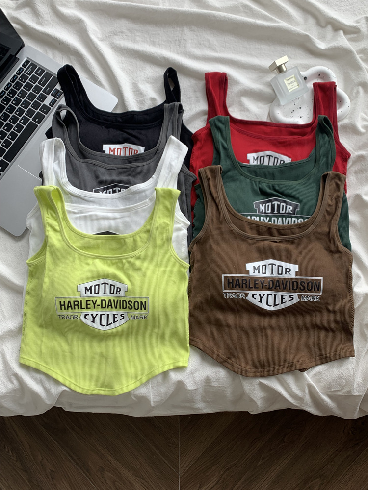 美式运动多巴胺穿搭小吊带背心