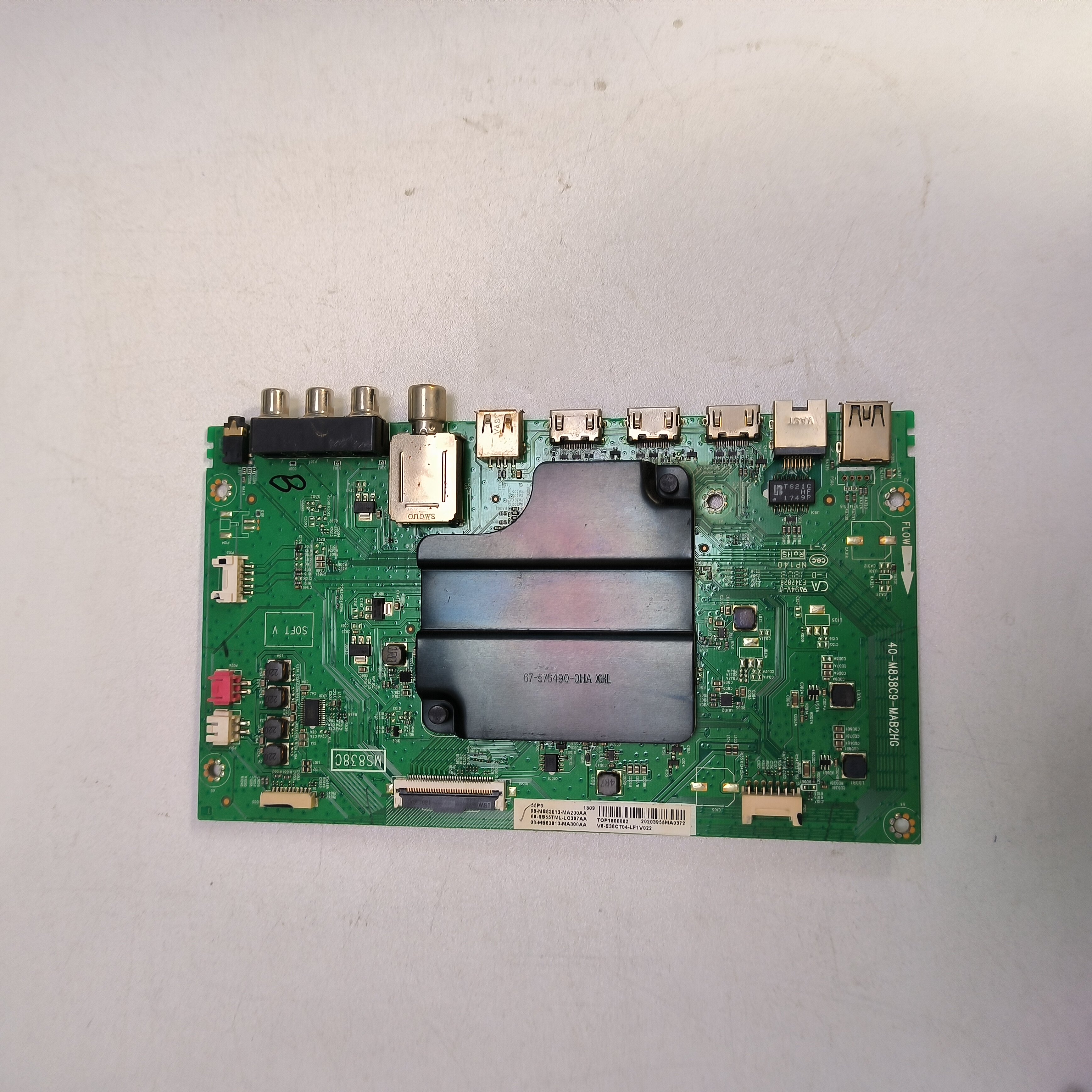 拆机TCL 55P6电视主板 40-M838C9-MAB2HG屏LVU550NEBL 实拍
