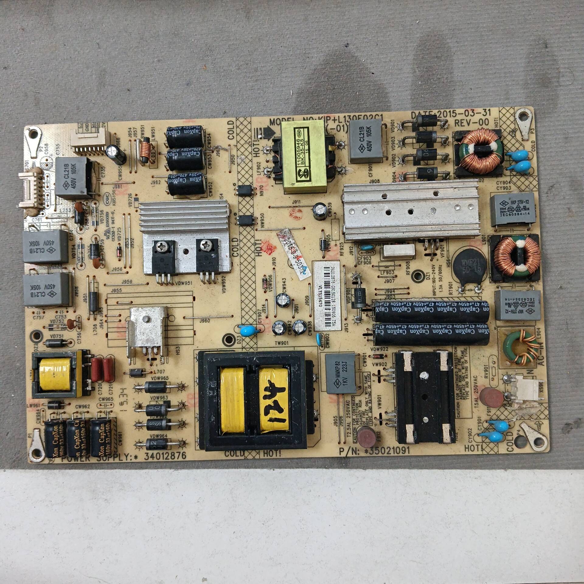 康佳LED48UC2电源板34012876 35021091 KIP+L130E02C1 (-01）