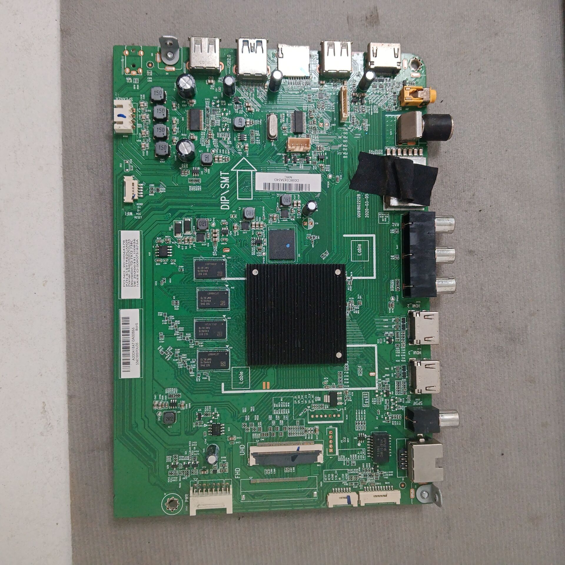 原装海尔 50R5主板0091802212B V1.2屏CC500PV1D02