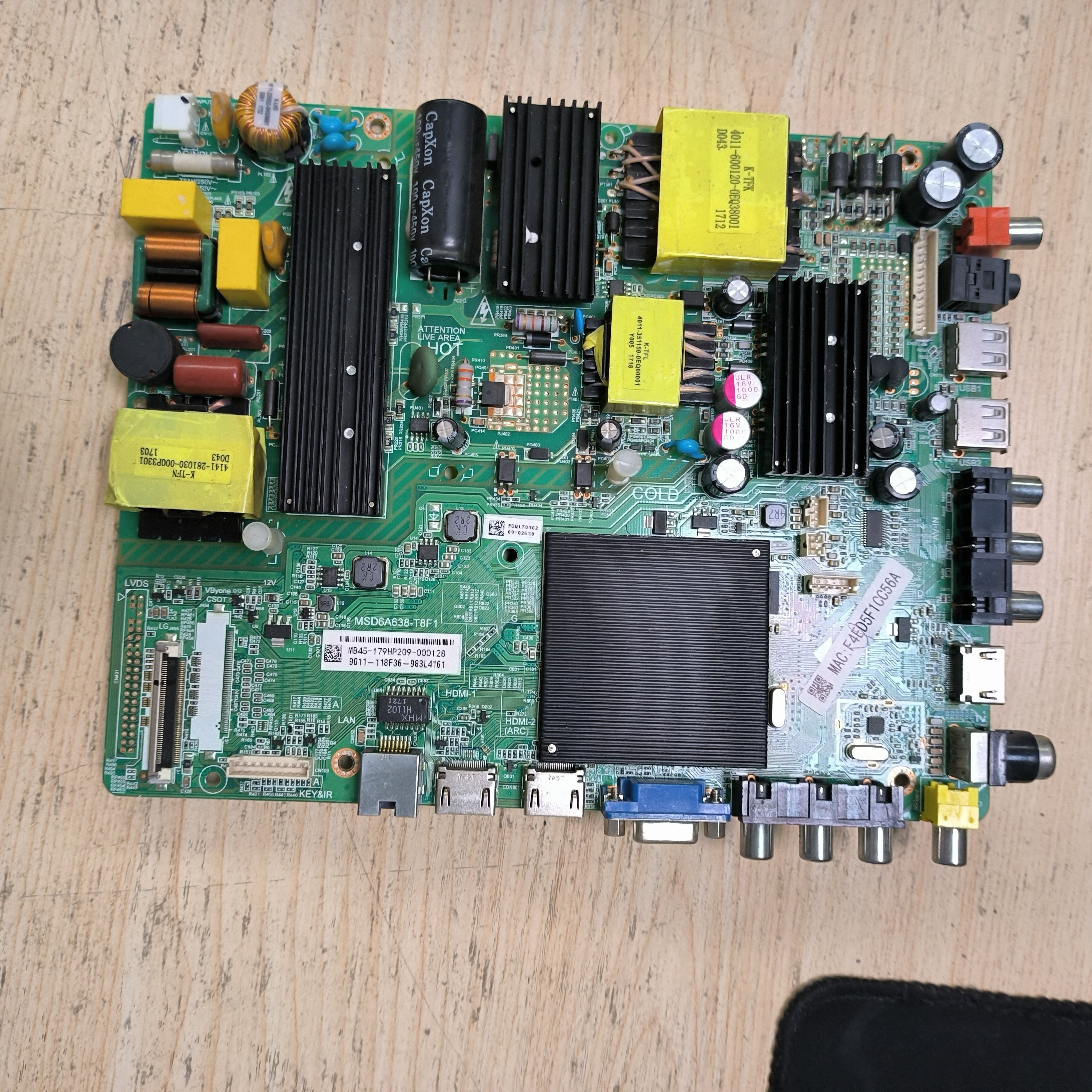 原装飞利浦55PUF6093/T3 主板MSD6A638-T8F1 配屏K550WDC2