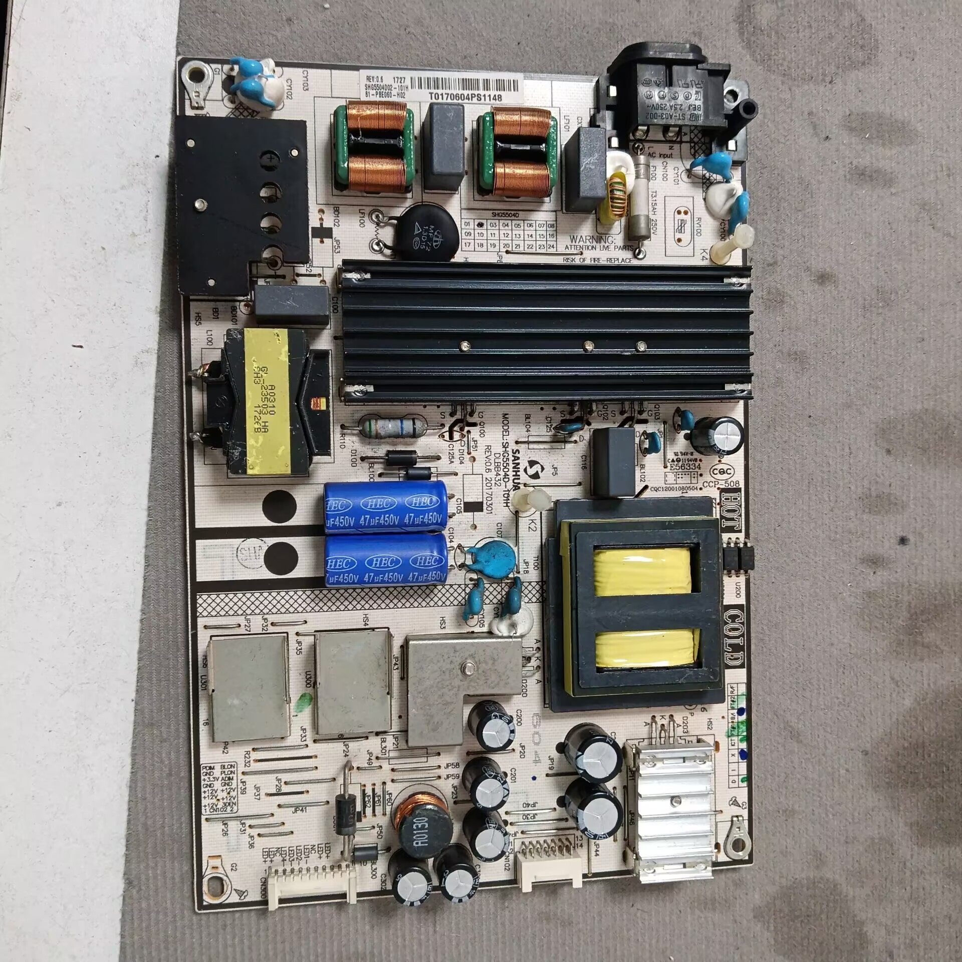 原装TCL L60P2-UD电源板SHG5504D-101H REV:07