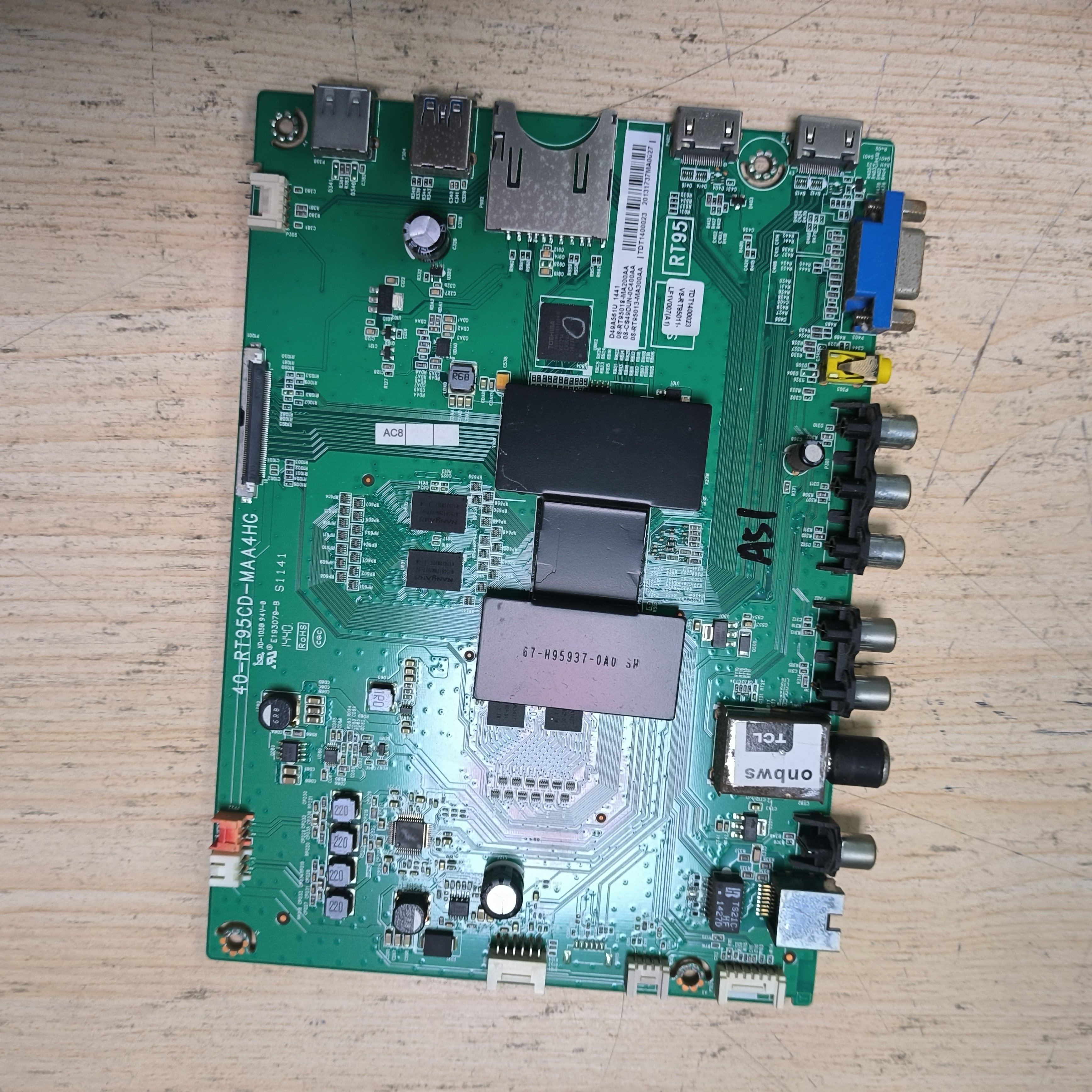 原装 TCL D49A561U主板40-RT95CD-MAA4HG屏LVU485SE4L