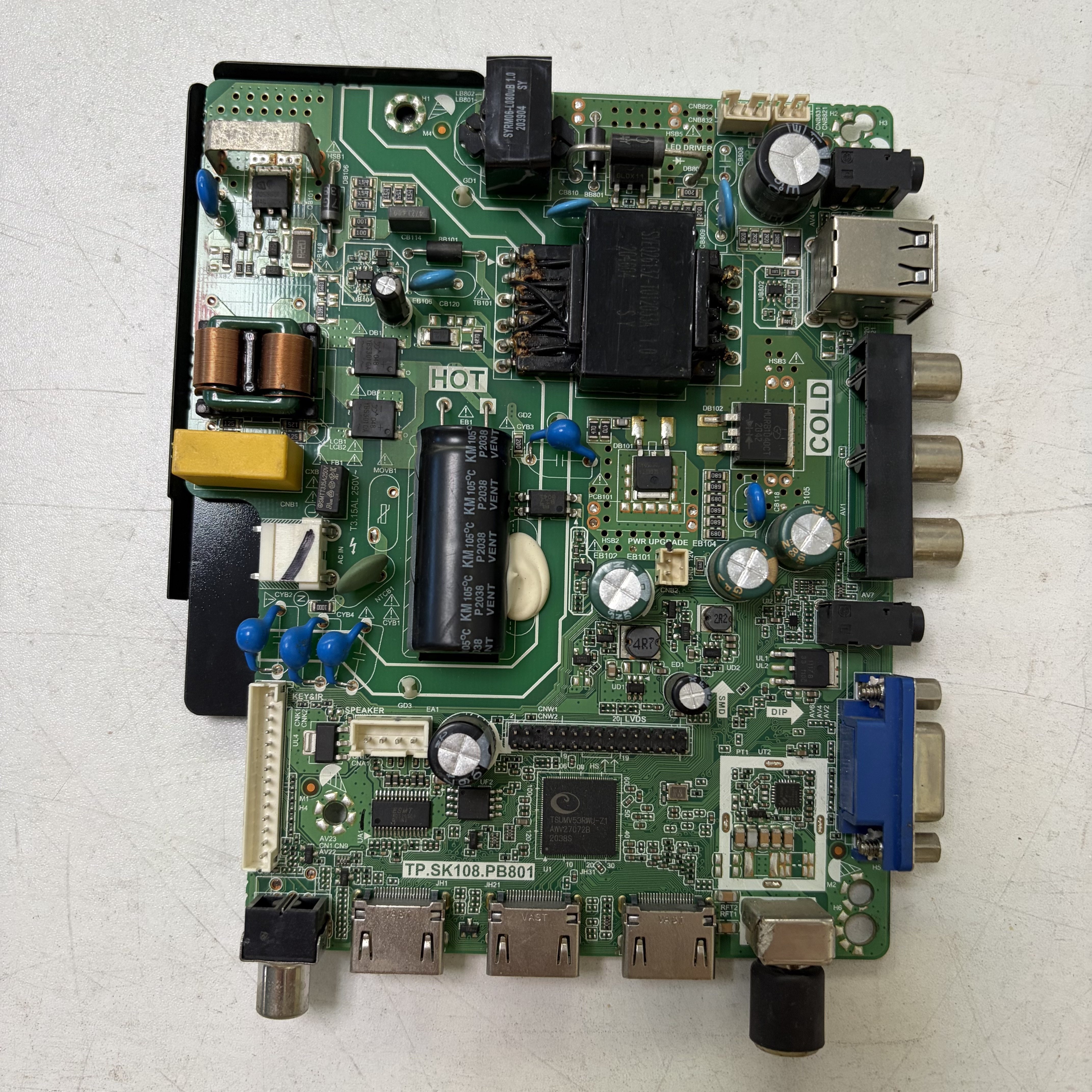 适用乐华TP.SK108.PB801 43寸-75寸电视主板 3路HDMI 三合一主板
