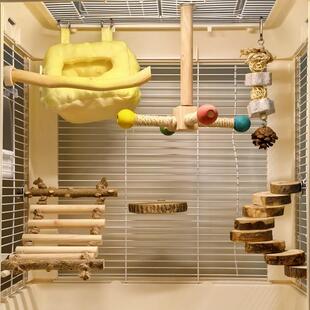 鹦鹉饮水器鹦鹉鸟笼花椒木云梯阶梯玩具苹果木站台阶梯棉窝旋转木