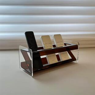 电视遥控器收纳盒亚克力桌面多功能手机置物盒子架风轻奢茶几展示