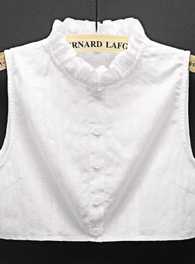 假领子衬衫女百搭假领纯棉装饰领荷叶边假装饰领配毛棉麻衣领立领