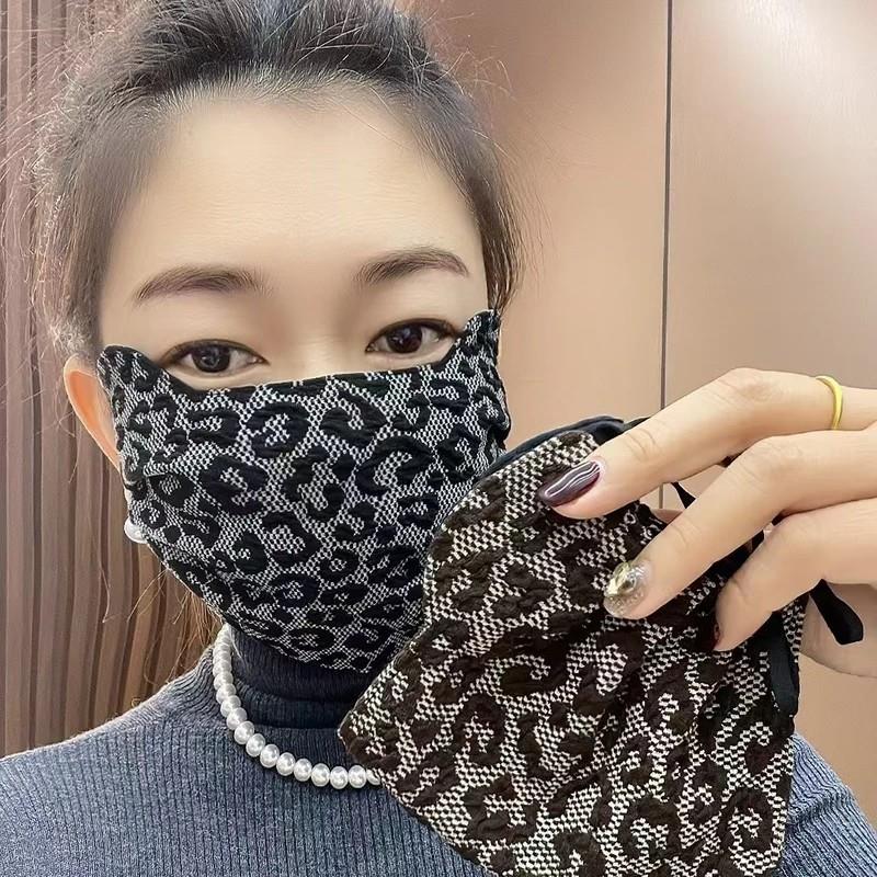 秋冬爆款豹纹保暖口罩大版