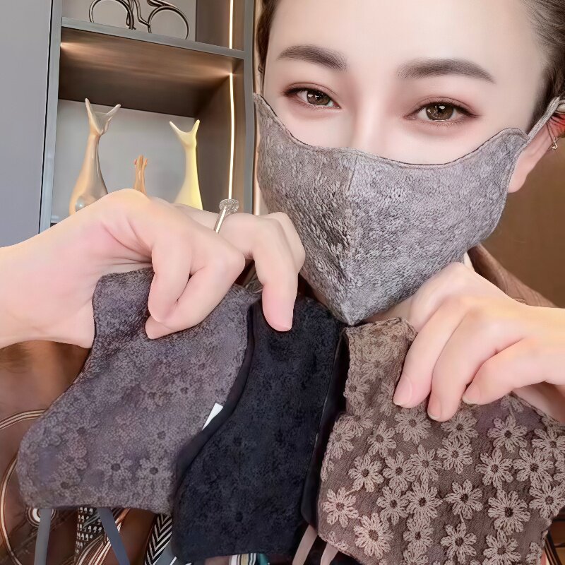 中国风2026新款糖果小笛纯棉立体保暖口罩女款舒适透气可水洗透气