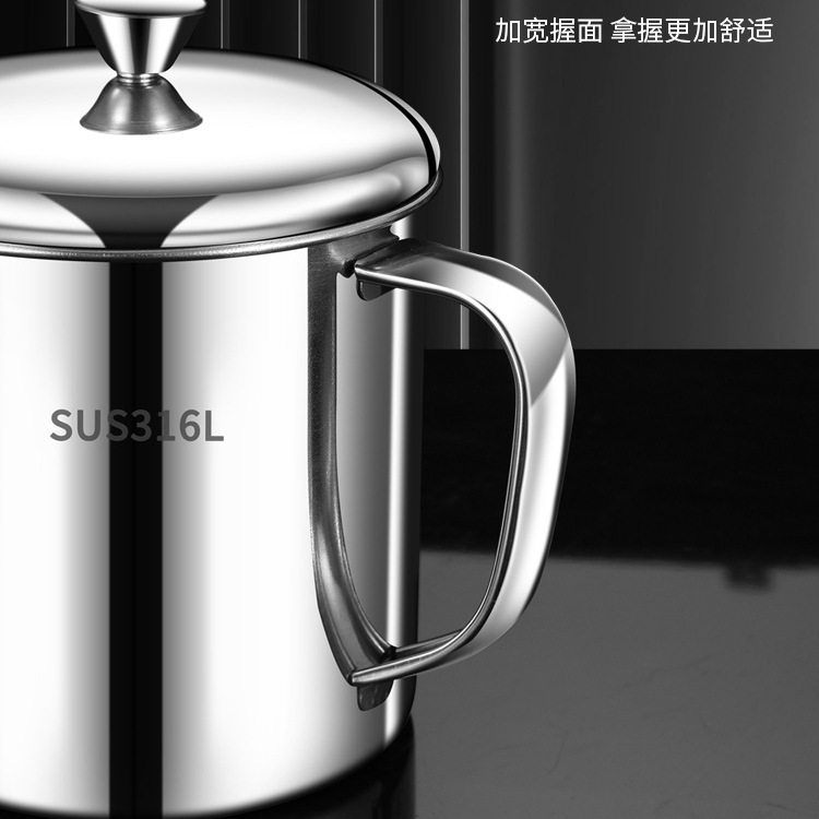 316不锈钢水杯大容量带盖茶缸