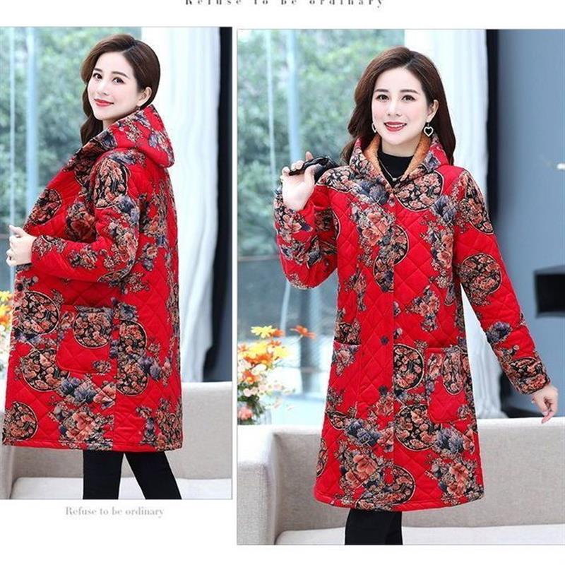 中老年新款女装棉服罩衣加