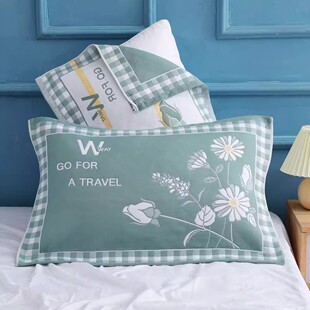 高品质枕巾四季通用耐脏纯棉枕巾一对装加大加厚家用全棉纱布现