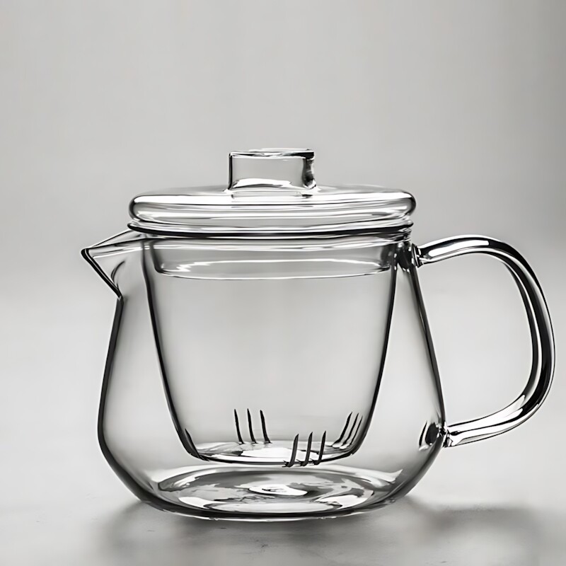 日本高档耐热高温玻璃茶壶过滤加厚透明单壶小号花茶壶家用茶水分