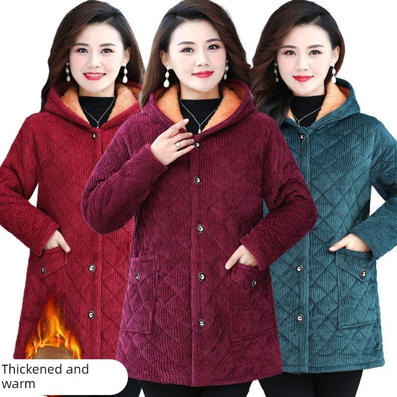 洋气中老年女冬装中长款灯